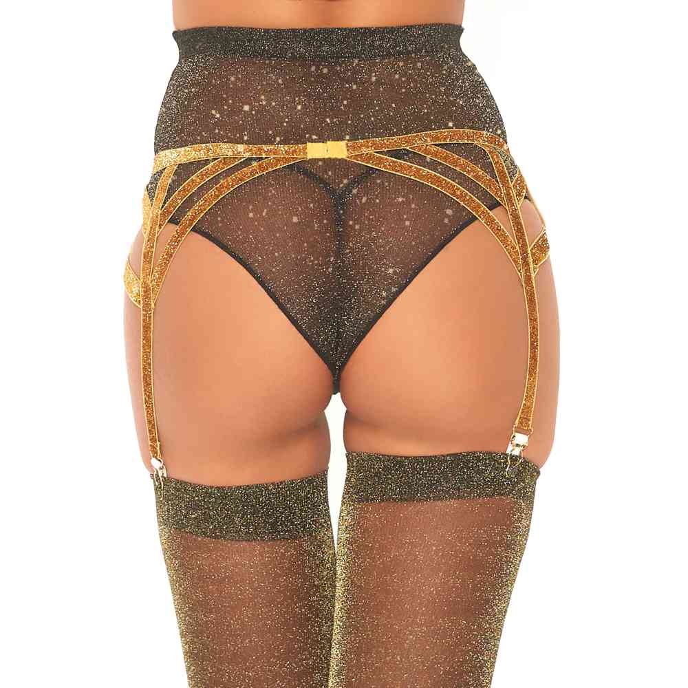 Leg Avenue - Lurex Elastic Porte jarretelles - Couleur or